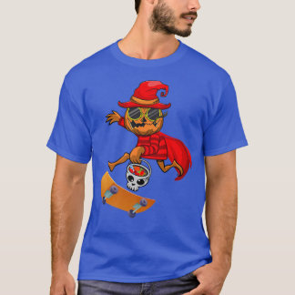 T-shirt Halloween Skateboard Boy Skateboard Hommes Pumpki