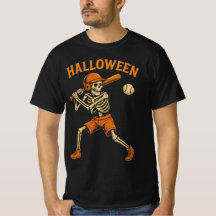 Halloween Skeleton Baseball Tee
