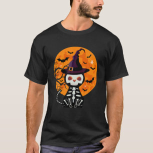 T-shirt Halloween Skeleton Cat