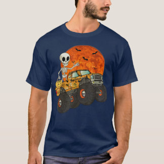 T-shirt Halloween Skeleton équitation Monster Truck Toddle