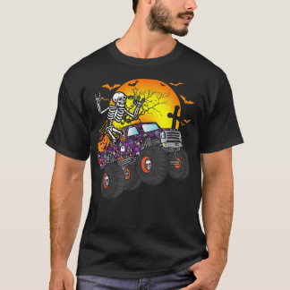 T-shirt Halloween Skeleton équitation Monster Truck Toddle