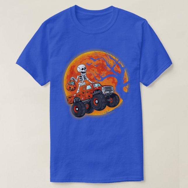 T-shirt Halloween Skeleton équitation Monster Truck Toddle (Design devant)