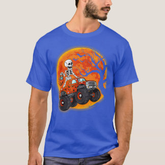 T-shirt Halloween Skeleton équitation Monster Truck Toddle