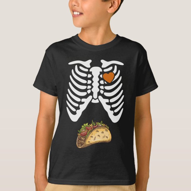 T-shirt Halloween Skeleton grossesse drôle maman taco (Devant)