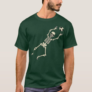 T-shirt Halloween Skeleton Soccer Player Goalkeeper Ball T