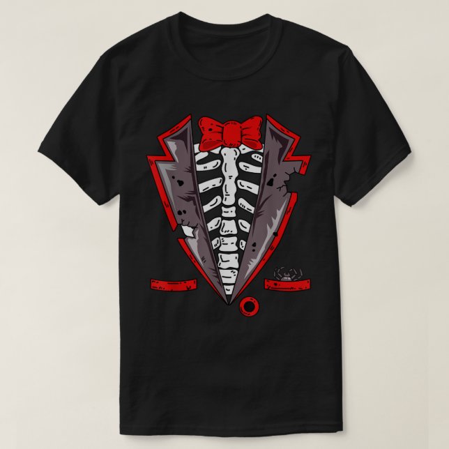 T-shirt Halloween Skeleton Tuxedo Costume cadeau (Design devant)