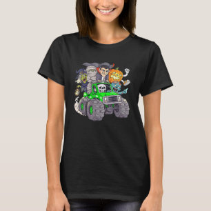 T-shirt Halloween Skeleton Zombie Monster Truck Vampire Bo