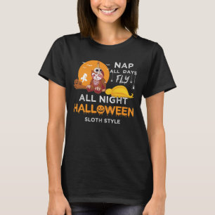 T-shirt Halloween sloth nap toute la journée