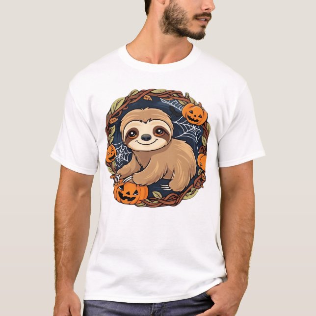 T-shirt Halloween, Sloth, October 31st, Thanksgiving Class (Devant)