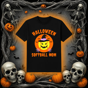 T-shirt Halloween Softball Maman   Boule éffrayante sorciè