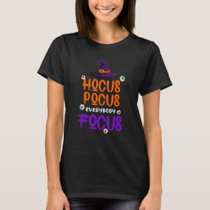 T-shirt Halloween sorcière Casquette enseignant Hocus Pocu