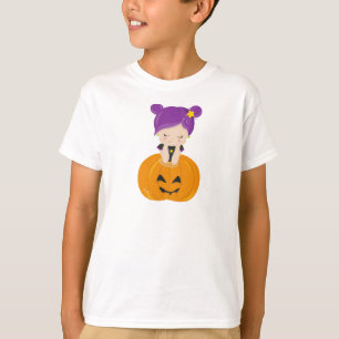 T-shirt Halloween, Sorcière, Citrouille, Boo, Trick Ou Tra