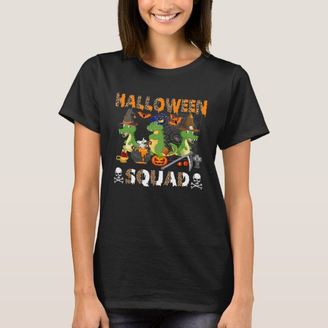 T-shirt Halloween Squad Leopard Three Alligators Costume W (Devant)