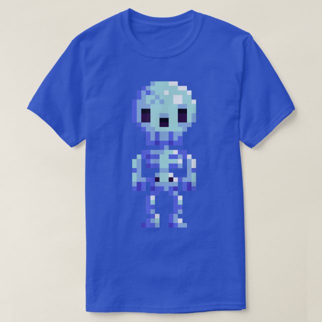T-shirt Halloween squelette Éffrayant effrayant 8Bit Tee  (Design devant)