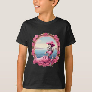 T-shirt Halloween Squelette En Octobre Nous Portons Rose A