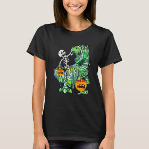 T-shirt Halloween Squelette équitation maman Rex Dinosaur 
