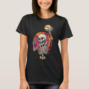 T-shirt Halloween Squelette Jouer au volley-ball