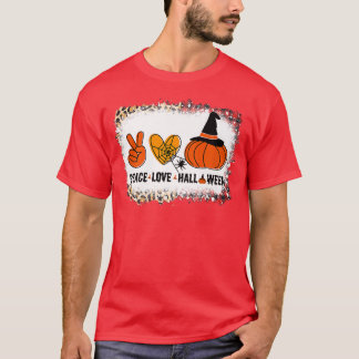 T-shirt Halloween Squelette Paix Amour Halloween Avec Peur