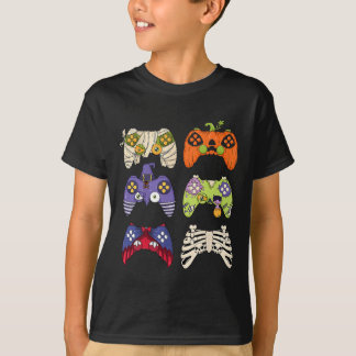 T-shirt Halloween Squelette Zombie Contrôleurs de jeu mama