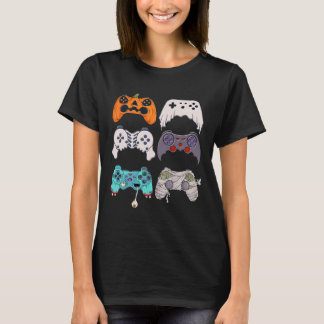 T-shirt Halloween Squelette Zombie Contrôleurs de jeu mama
