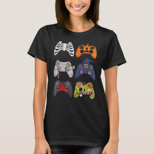 T-shirt Halloween Squelette Zombie Contrôleurs de jeu mama