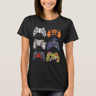 T-shirt Halloween Squelette Zombie Contrôleurs de jeu mama