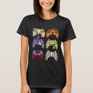 T-shirt Halloween Squelette Zombie Contrôleurs de jeu mama