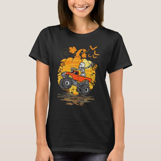 T-shirt Halloween Squelette Zombie équitation Monster Cami (Devant)