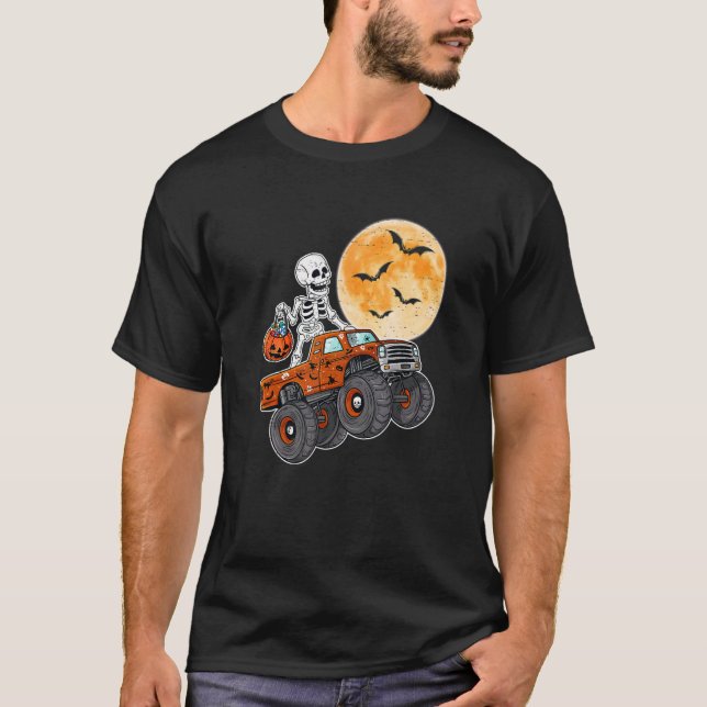T-shirt Halloween Squelette Zombie équitation Monster Cami (Devant)