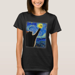 T-shirt Halloween Starry Night Black Cat Comma La Kamala