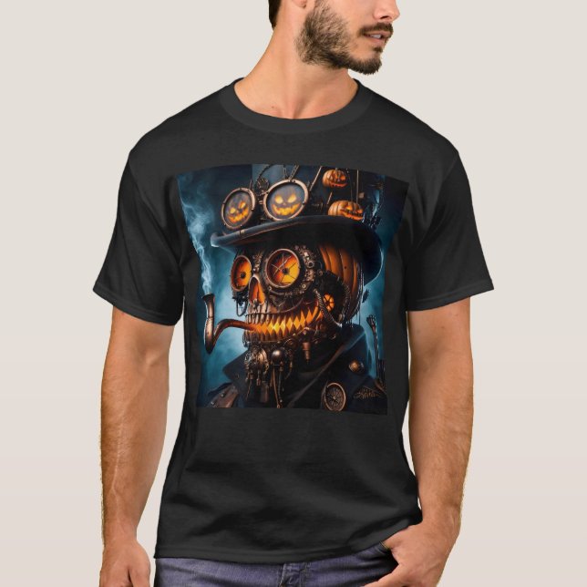 T-shirt Halloween Steampunk Gothique Jack-O-Lantern (Devant)