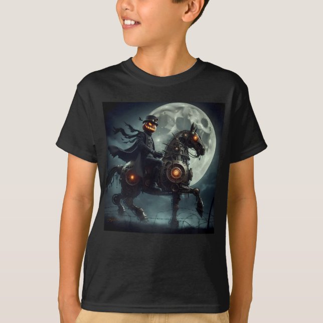 T-shirt Halloween Steampunk Horseman sans tête (Devant)