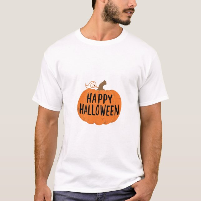 T-shirt Halloween style Citrouille (Devant)