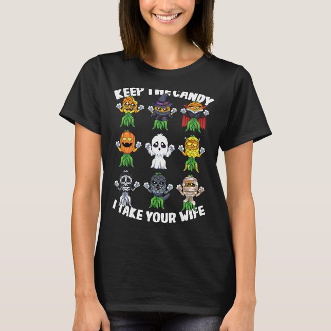 T-shirt Halloween Swinger Garder Le Bonbon Je Prends Ta Fe (Devant)