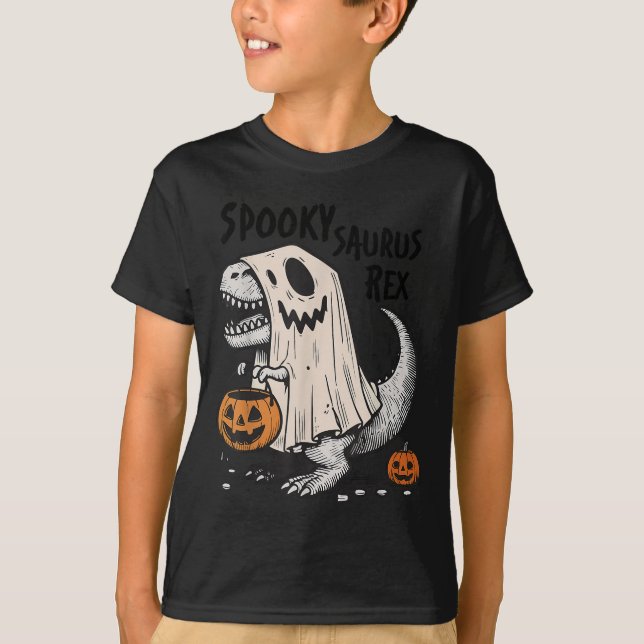 T-shirt Halloween T-rex Dinosaur Sokysaurus Rex Garçons En (Devant)