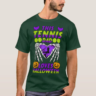 T-shirt Halloween Tennis Papa Sport Lover Skeleton Pères