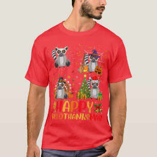 T-shirt Halloween Thanksgiving Christmas Lemur Hallomerci