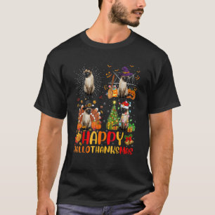 T-shirt Halloween Thanksgiving Christmas Siamois Hallo
