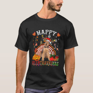 T-shirt Halloween Thanksgiving Merry Airedale Terrier