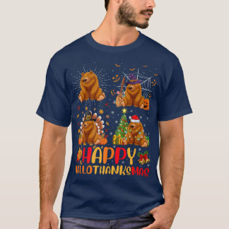 T-shirt Halloween Thanksgiving Noël Grizzly Bear Hall