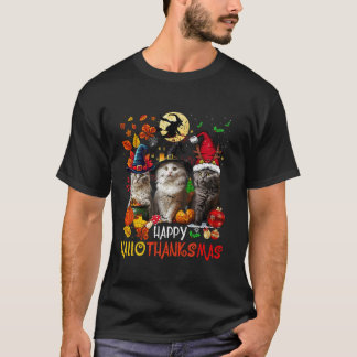 T-shirt Halloween Thanksgiving Noël Joyeux Hallo Merci