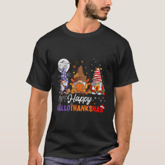T-shirt Halloween Thanksgiving Noël Joyeux Hallomerci
