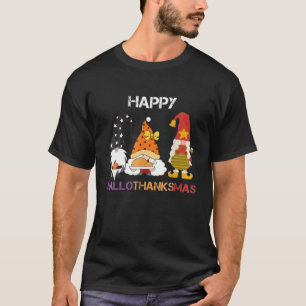 T-shirt Halloween Thanksgiving Noël Joyeux Hallomerci
