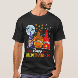 T-shirt Halloween Thanksgiving Noël Joyeux Hallomerci