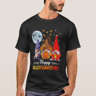 T-shirt Halloween Thanksgiving Noël Joyeux Hallomerci