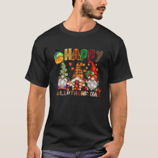 T-shirt Halloween Thanksgiving Noël Joyeux HalloThanks