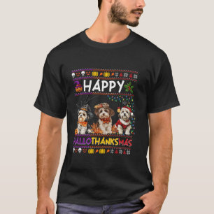 T-shirt Halloween Thanksgiving Noël Vilain Chien Havanais