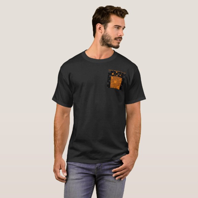 T-shirt Halloween Trip-Out Orange Black Grey Carré Party (Devant entier)