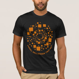 T-shirt Halloween Trip-Out Orange Cercles Noirs Carré