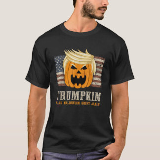 T-shirt Halloween Trumpkin Vintage US Drapeau Drôle T Chem